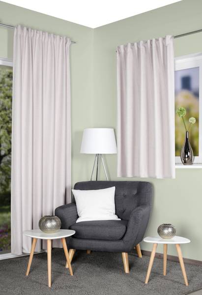 Rideau thermique Eskamio Structure en lin - Blanc - 135 x 225 cm