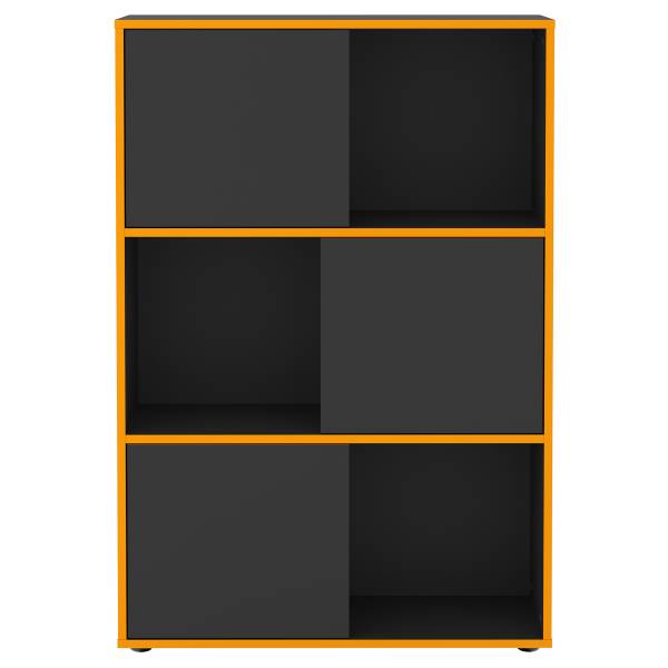 Regal Khamuan mit Rückwand Anthrazit / Orange