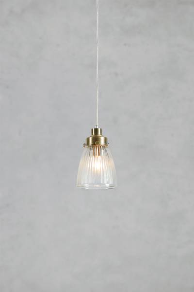 Pendelleuchte Bellis Eisen / Mlichglas - 1-flammig - Kupfer