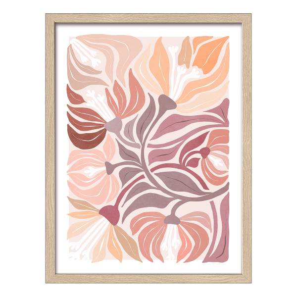 Bild Botanical Art V Floatglas - Beige / Grau / Orange