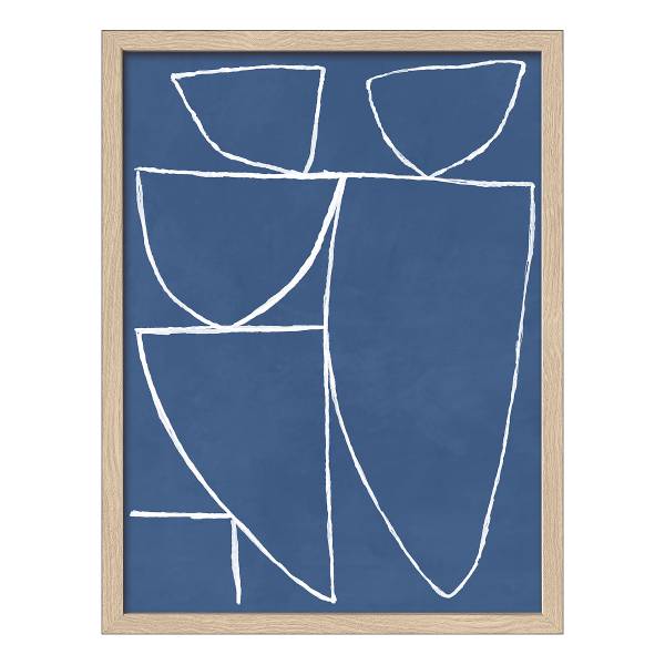 Bild Abstract Blue Surfaces Floatglas - Blau / Weiß