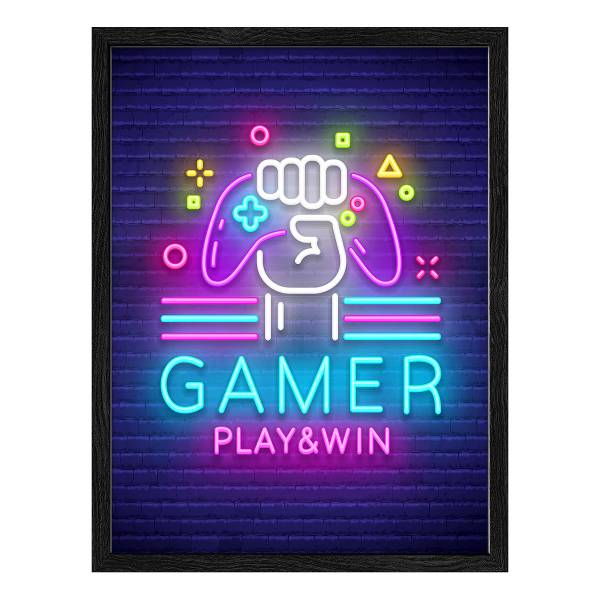 Bild Gamer Floatglas - Blau / Pink