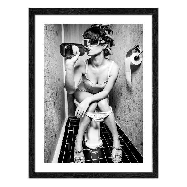Tableau Before The Party I Verre float - gris / noir