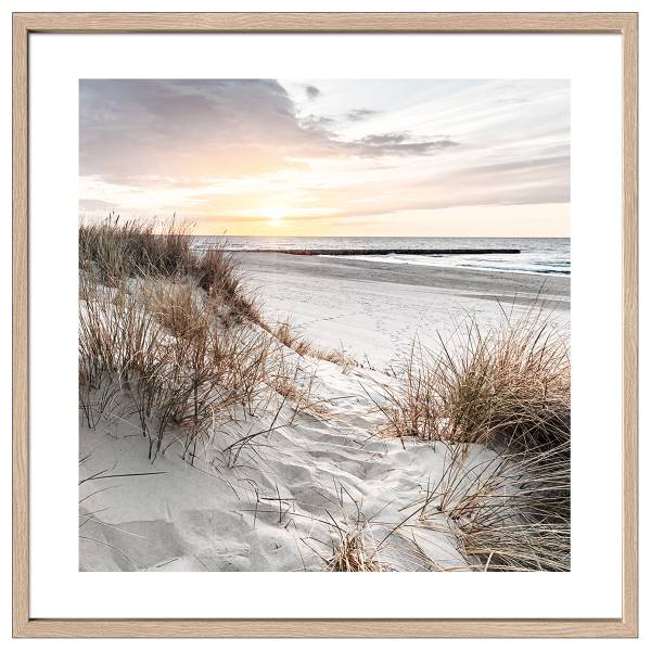 Bild Nordic Beach Atmosphere VII Floatglas - Blau / Beige / Gelb