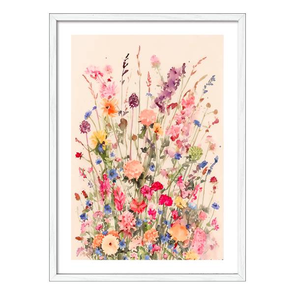 Tableau Painted Flowers VI Verre float - multicolore