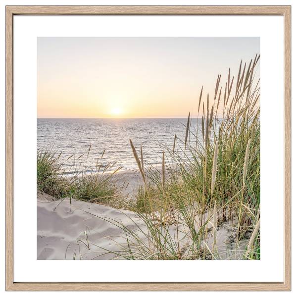 Bild Nordic Beach Atmosphere II Floatglas - Beige / Blau / Grün / Gelb