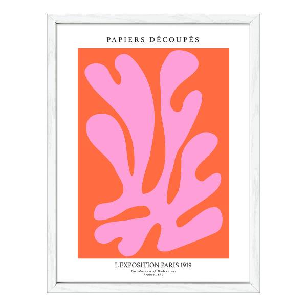 Bild Matisse Papier Decoupes Floatglas - Orange / Lila - 33 x 43 cm