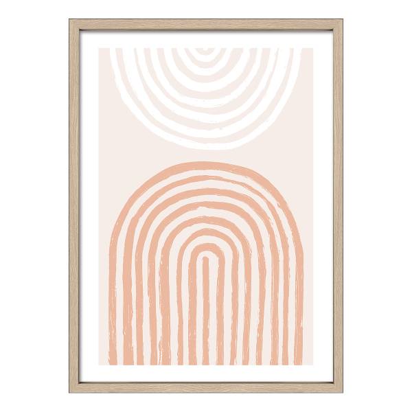 Tableau Shapes Of The Earth II Verre float - beige / orange / blanc