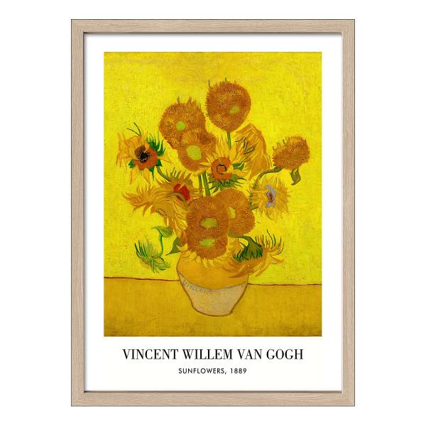 Bild Van Gogh Sunflowers 1889 Floatglas - Gelb / Orange