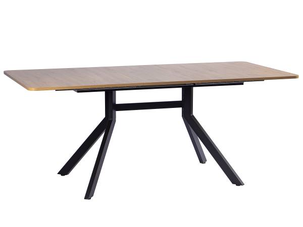 Ausziehbarer Esstisch Mamona Schwarz - Braun - Stahl - 150 x 76 x 90 cm
