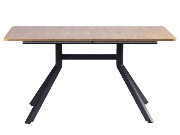 Ausziehbarer Esstisch Mamona Schwarz - Braun - Stahl - 150 x 76 x 90 cm