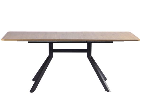 Ausziehbarer Esstisch Mamona Schwarz - Braun - Stahl - 150 x 76 x 90 cm