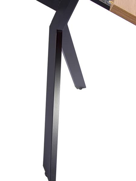 Ausziehbarer Esstisch Mamona Schwarz - Braun - Stahl - 150 x 76 x 90 cm