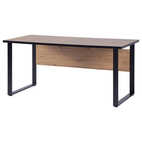 Schreibtisch Opochi Schwarz - Braun - Stahl - 160 x 75 x 73 cm