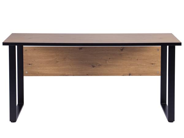 Schreibtisch Opochi Schwarz - Braun - Stahl - 160 x 75 x 73 cm