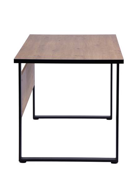 Schreibtisch Opochi Schwarz - Braun - Stahl - 160 x 75 x 73 cm