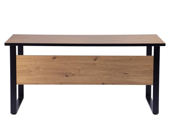 Schreibtisch Opochi Schwarz - Braun - Stahl - 160 x 75 x 73 cm