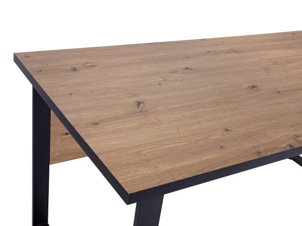 Schreibtisch Opochi Schwarz - Braun - Stahl - 160 x 75 x 73 cm