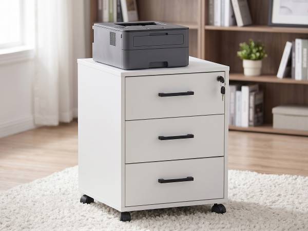 Rollcontainer Yaska Weiß - Tiefe: 42 cm
