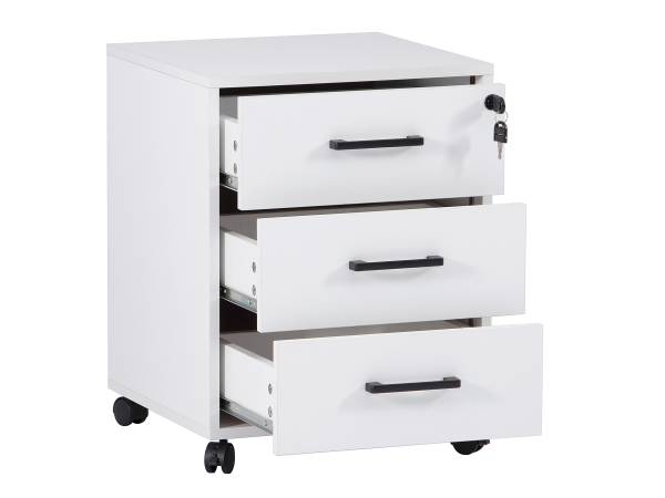 Rollcontainer Yaska Weiß - Tiefe: 42 cm