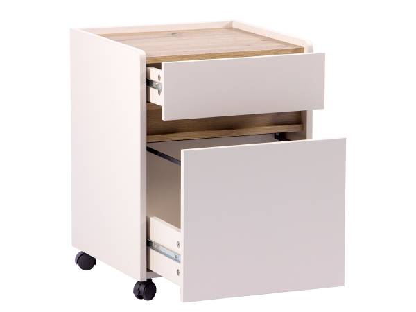 Rollcontainer Aluri Beige - Braun - Holzwerkstoff - 43 x 57 x 43 cm