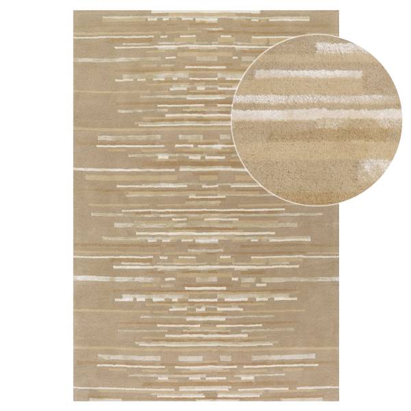 Kurzflorteppich Satin 8059 Wolle / Viskose - Beige