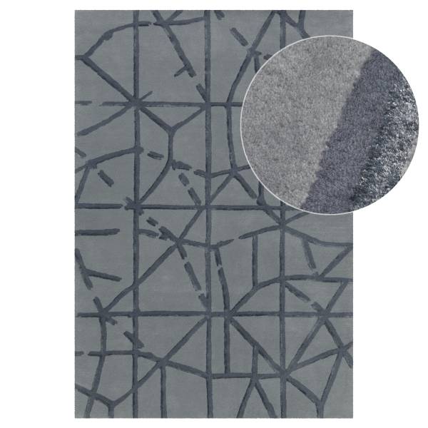 Kurzflorteppich Satin 8063 Wolle / Viskose - 120 x 180 cm