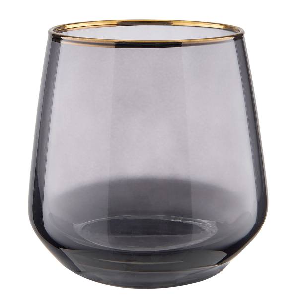 Drinkglas TOUCH OF GOLD set van 6 transparant glas - grijs