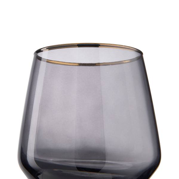 Drinkglas TOUCH OF GOLD set van 6 transparant glas - grijs