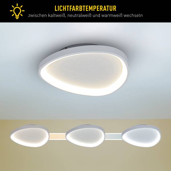 LED-Deckenleuchte Argesa Stahl / Acrylglas - Weiß - 1-flammig - 42 x 42 cm