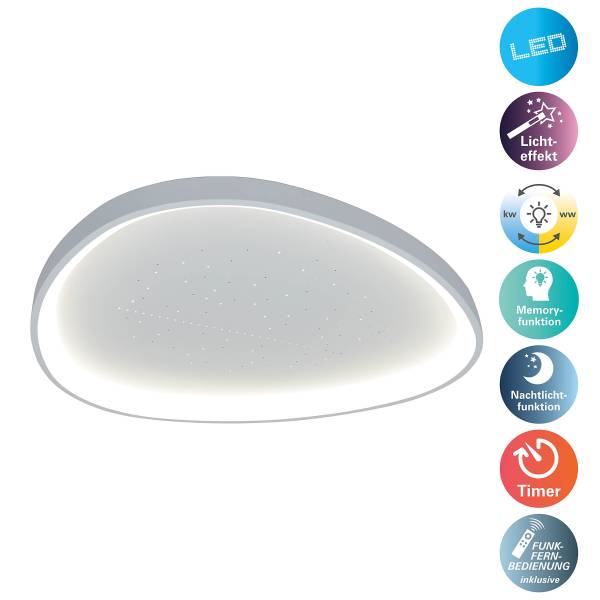 LED-Deckenleuchte Argesa Stahl / Acrylglas - Weiß - 1-flammig - 42 x 42 cm