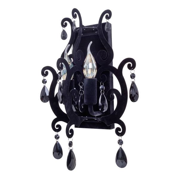 Wandleuchte Black Velvet Eisen - Schwarz - 2-flammig