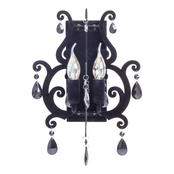Wandleuchte Black Velvet Eisen - Schwarz - 2-flammig