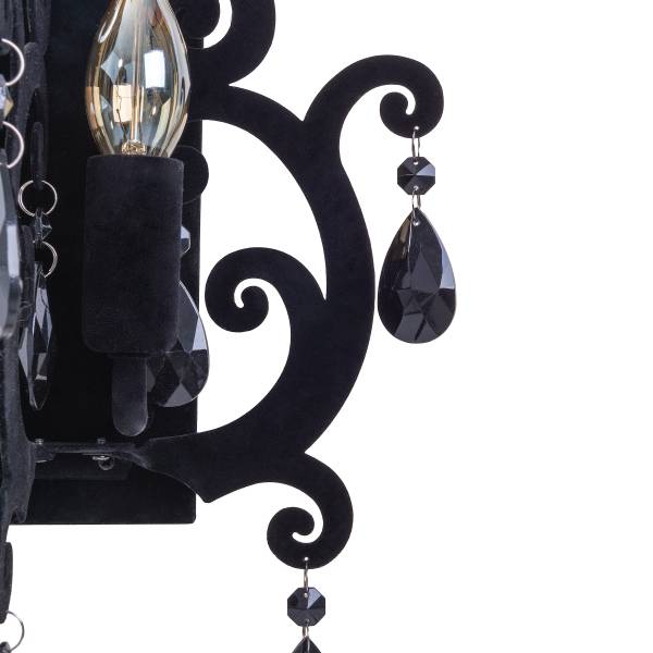 Wandleuchte Black Velvet Eisen - Schwarz - 2-flammig
