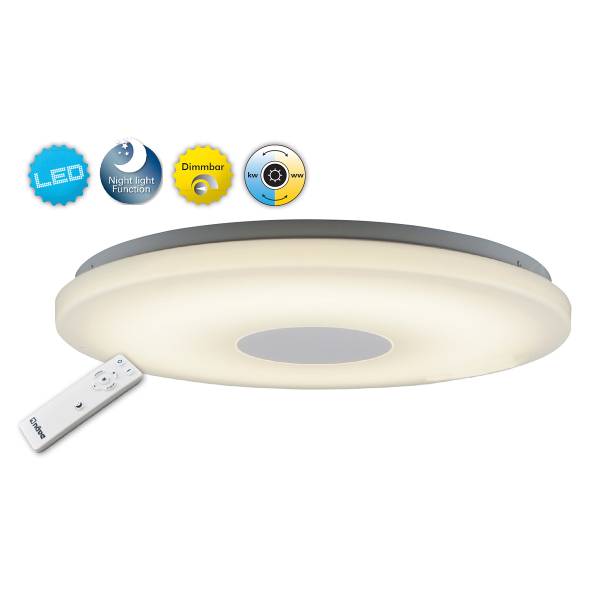 Plafonnier LED Perth Aluminium - Argent / Blanc - 1 flamme