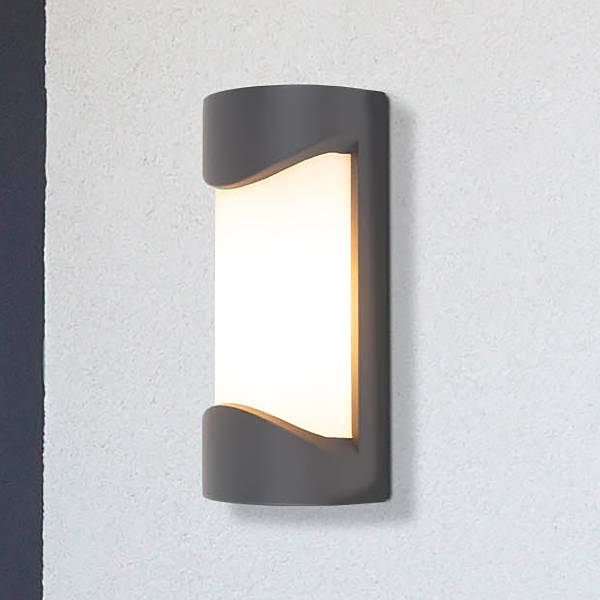 Applique ext. Praline Type B aluminium - anthracite / blanc - 1 ampoule