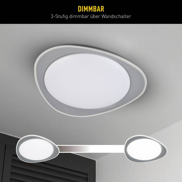Plafonnier LED Tokio Fer - Gris / Blanc - 1 flamme
