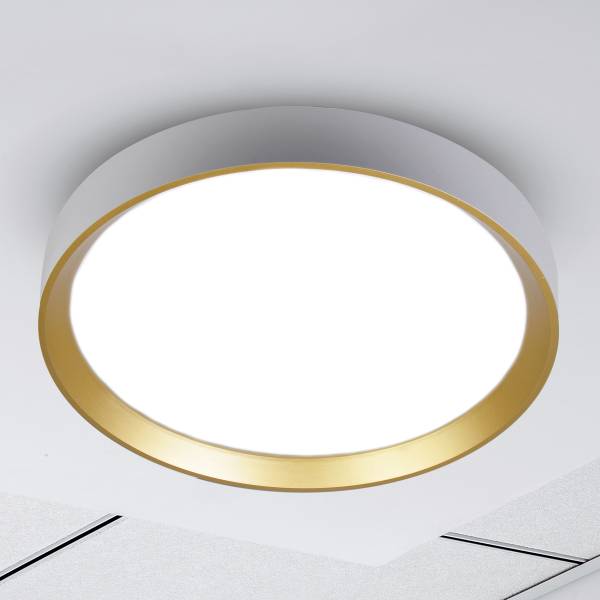 LED-plafondlamp Rio ijzer - goudkleurig/wit - 1-lichts