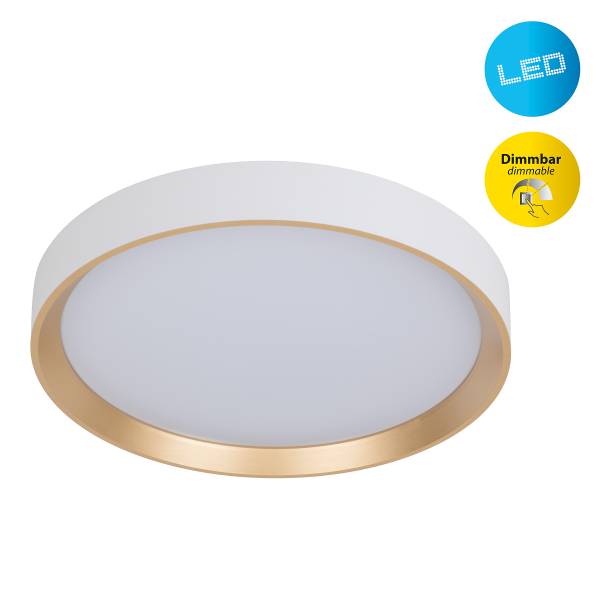 LED-plafondlamp Rio ijzer - goudkleurig/wit - 1-lichts