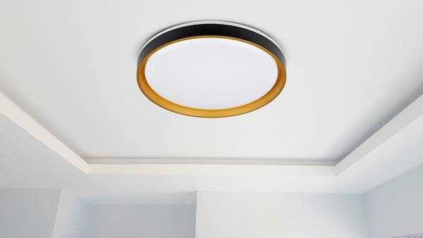 LED-Deckenleuchte Tunis Eisen - Schwarz / Gold - 1-flammig