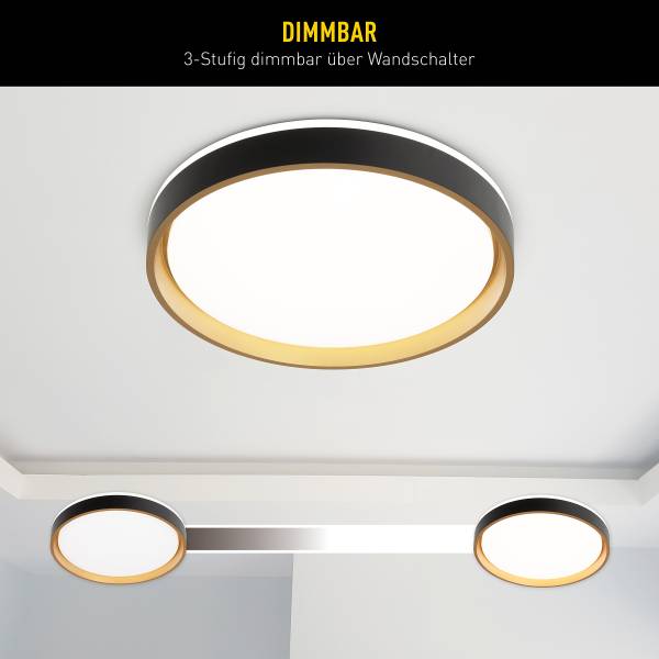 LED-Deckenleuchte Tunis Eisen - Schwarz / Gold - 1-flammig