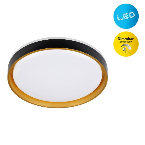 LED-Deckenleuchte Tunis Eisen - Schwarz / Gold - 1-flammig