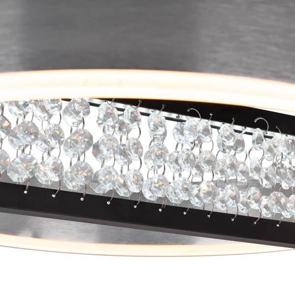 Lampada a sospensione LED Yvaris Ferro - Argento / Nero - 1 punti luce
