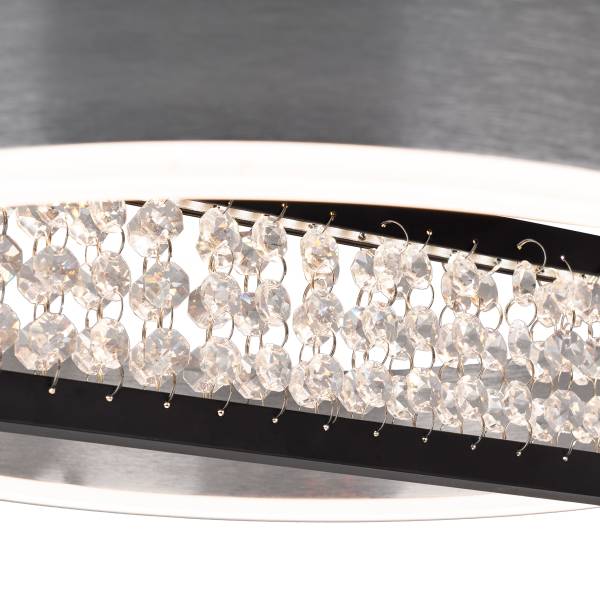 Lampada a sospensione LED Yvaris Ferro - Argento / Nero - 1 punti luce