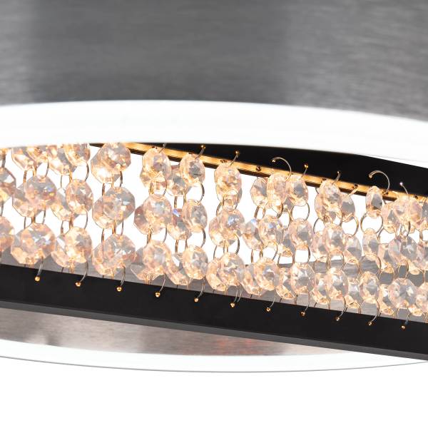 Lampada a sospensione LED Yvaris Ferro - Argento / Nero - 1 punti luce