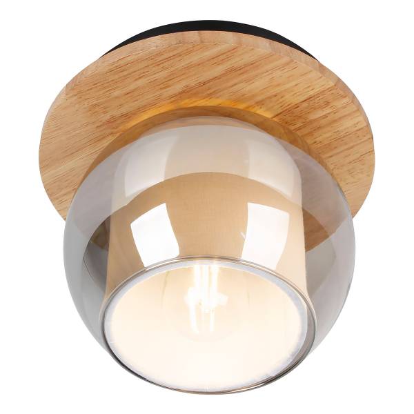 Deckenleuchte Texas Typ B Gummibaum / Rauchglas - Braun - Flammenanzahl: 1