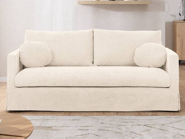 Bankhoes voor 3-zitsbank Marail Chenille Cristy: Crèmekleurig