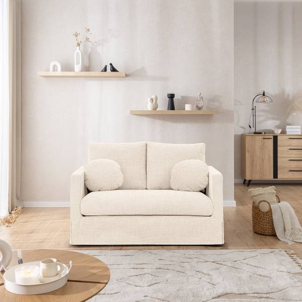 Wechselbezug für 2-Sitzer Sofa Marail Chenille Cristy: Creme