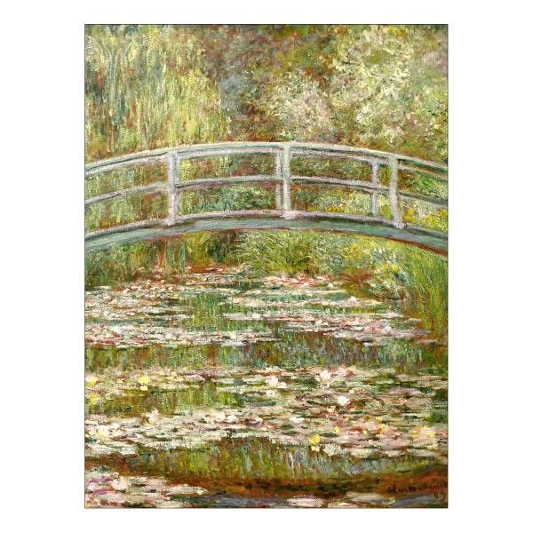 Leinwandbild Monet Bridge Braun - Grün - Holzwerkstoff - Papier - 57 x 77 x 2 cm