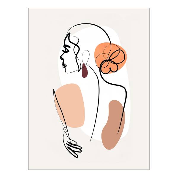 Afbeelding Line Art Back View IV 57 x 77 cm